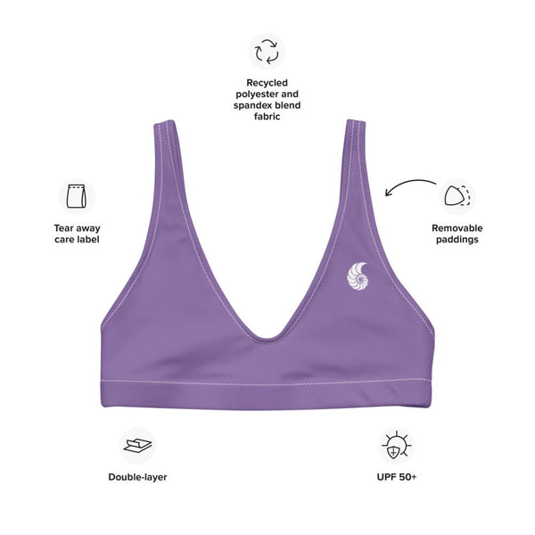 Bikini top rembourré recyclé lavender — Couleurs Lagon Nouvelle-Calédonie