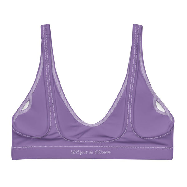 Haut bikini éco-responsable lavender — côté Couleurs Lagon