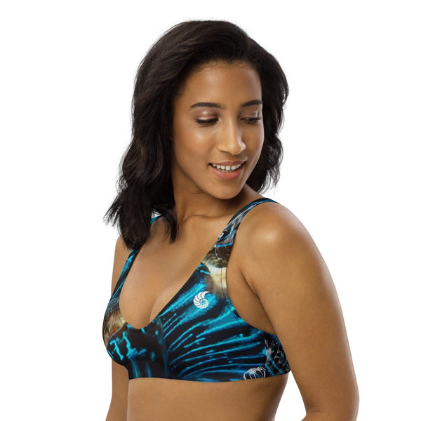 Haut de maillot de bain éco-responsable rembourré Push-Up Couleurs Lagon BLEU BENITIER - Couleurs Lagon