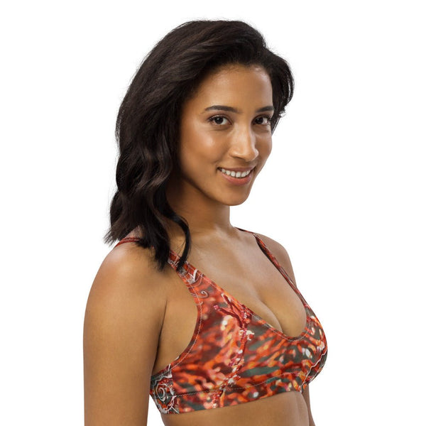 Haut de maillot de bain éco-responsable rembourré Push-Up Couleurs Lagon GORGONES ROUGE - Couleurs Lagon