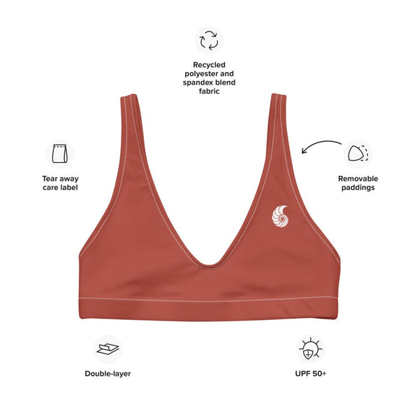 Haut de maillot de bain éco-responsable rembourré Push-Up Couleurs Lagon ROUGE - Couleurs Lagon