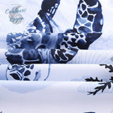 Housse de couette 3 pièces BLANC BLEU Tortues Gorgones - Couleurs Lagon