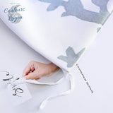 Housse de couette 3 pièces BLANC BLEU Tortues Gorgones - Couleurs Lagon