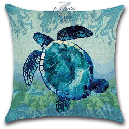 Housse de Coussin Tortue carré 45cm 18