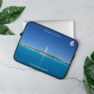 Housse Pour Ordinateur Portable Phare Amédée - Couleurs Lagon