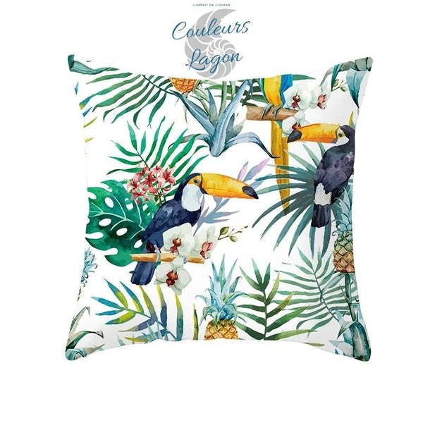 Housses de coussin FLORAL COULEURS LAGON carré 45cm 18" - Couleurs Lagon