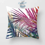 Housses de coussin FLORAL COULEURS LAGON carré 45cm 18" - Couleurs Lagon
