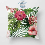 Housses de coussin FLORAL COULEURS LAGON carré 45cm 18" - Couleurs Lagon