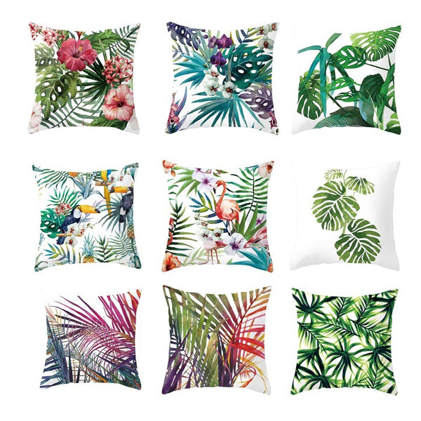 Housses de coussin FLORAL COULEURS LAGON carré 45cm 18" - Couleurs Lagon