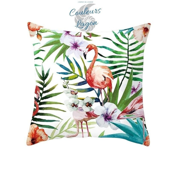 Housses de coussin FLORAL COULEURS LAGON carré 45cm 18" - Couleurs Lagon