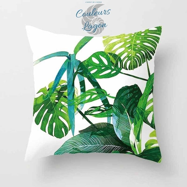 Housses de coussin FLORAL COULEURS LAGON carré 45cm 18" - Couleurs Lagon