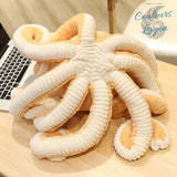 Jouet Peluche Poulpe Mignon 18-80cm - Couleurs Lagon - détails tentacules dessous blanc