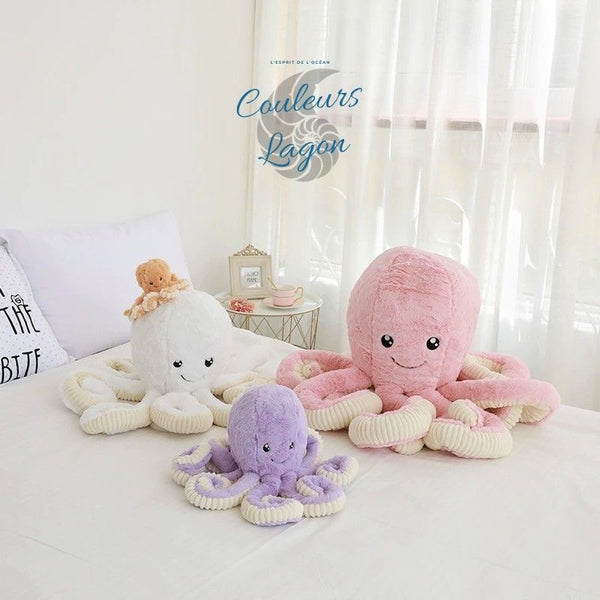 Jouet Peluche Poulpe Mignon 18-80cm - Couleurs Lagon - famille toutes tailles
