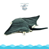 Jouet Peluche Raie Manta National Geographic 26x47cm - Couleurs Lagon - vue arrière 1/4 gauche