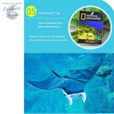 Jouet Peluche Raie Manta National Geographic 26x47cm - Couleurs Lagon - assurance qté NG OCEAN