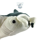 Jouet Peluche Raie Manta National Geographic 26x47cm - Couleurs Lagon - gros plan bouche av droit