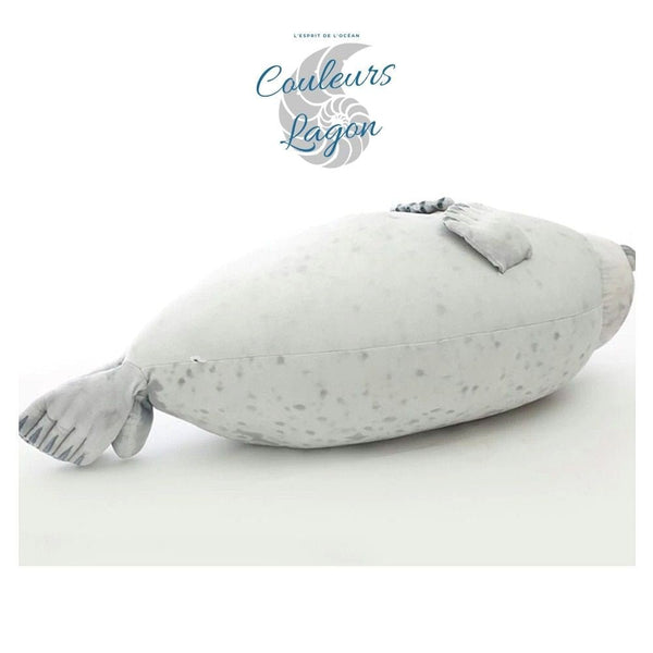 Jouet Peluche Réaliste Grands Phoques 30-80cm - Couleurs Lagon - grand modele dessous blanc
