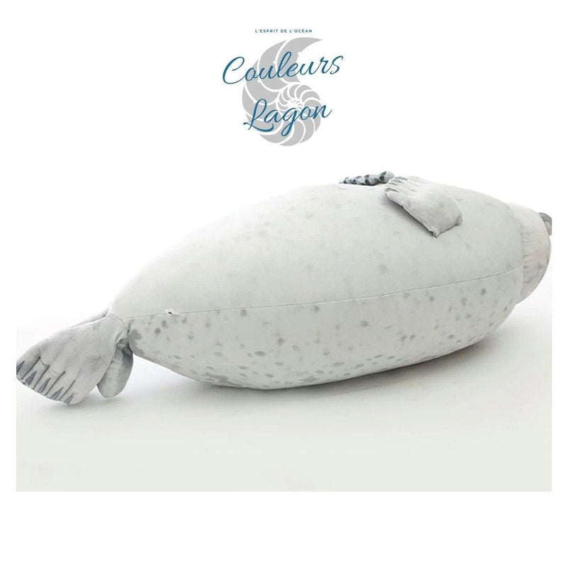 Jouet Peluche Réaliste Grands Phoques 30-80cm - Couleurs Lagon - grand modele dessous blanc