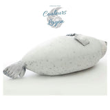 Jouet Peluche Réaliste Grands Phoques 30-80cm - Couleurs Lagon - grand modele dessous blanc