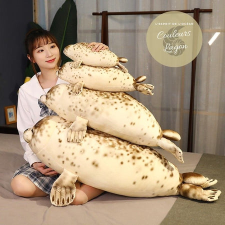 Jouet Peluche Réaliste Lion de Mer en coton 35-85cm - Couleurs Lagon - tailles