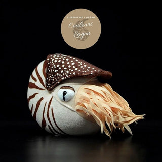 Jouet Peluche Réaliste Nautile 20cm - Couleurs Lagon - avant droit