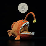 Jouet Peluche Réaliste Poisson-Lanterne 25cm 10in - Couleurs Lagon - détail profil avant droit