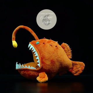 Jouet Peluche Réaliste Poisson-Lanterne 25cm 10in - Couleurs Lagon