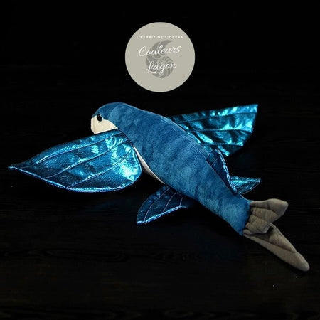 Jouet Peluche Réaliste Poisson-Volant 47cm - Couleurs Lagon