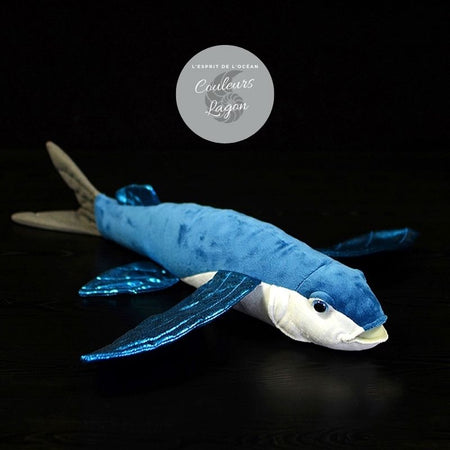 Jouet Peluche Réaliste Poisson-Volant 47cm - Couleurs Lagon - avant droit