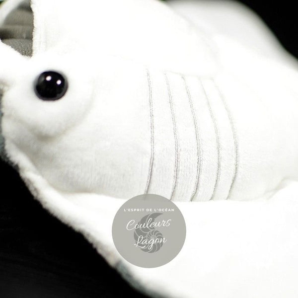 Jouet Peluche Réaliste Raie Manta 26x47cm - Couleurs Lagon - détails branchis et oeil