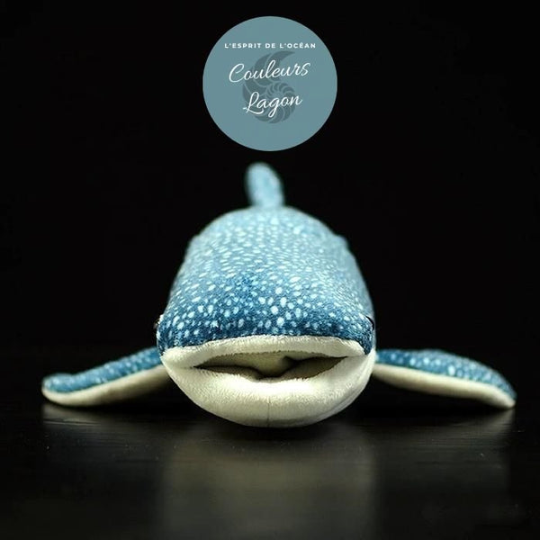 Peluche requin baleine réaliste — vue avant — cadeau enfant océan