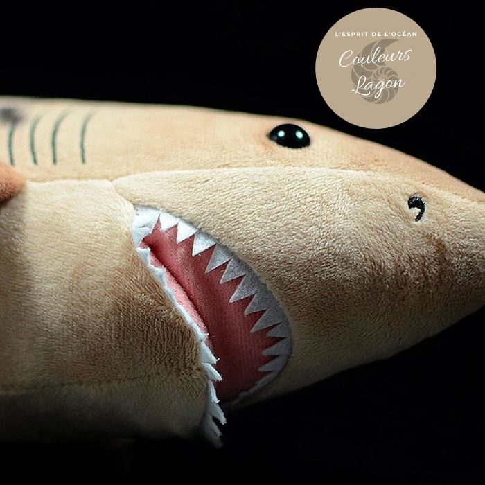 Jouet Peluche Réaliste Requin Tigre 52cm 20.50in - Couleurs Lagon