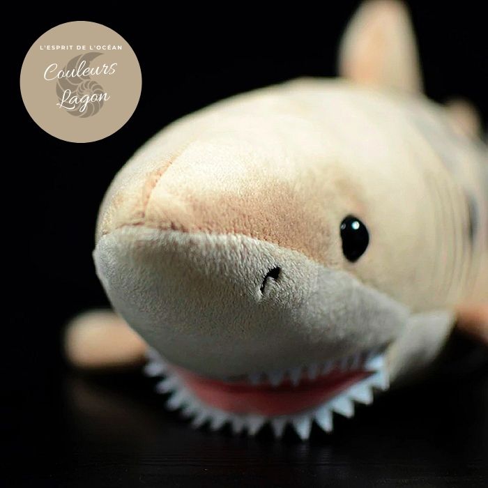 Jouet Peluche Réaliste Requin Tigre 52cm 20.50in - Couleurs Lagon