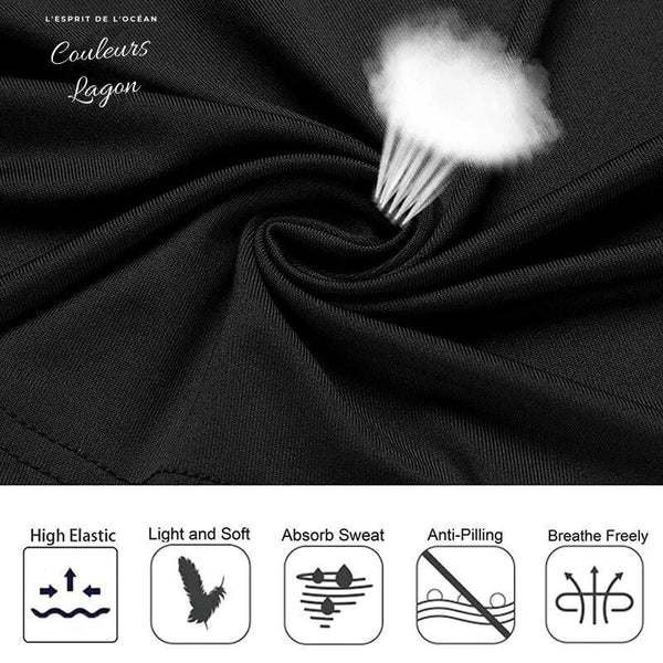 Jupe danse latine coloris noir, détail texture | Couleurs Lagon