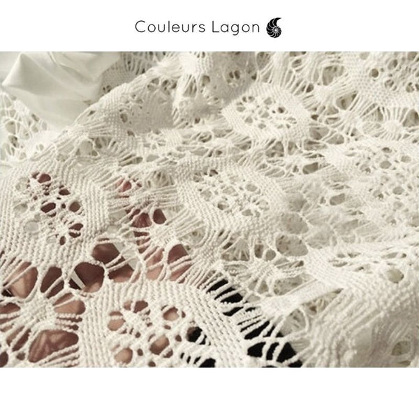 Couleurs Lagon - Jupe Top 2en1 Longue en Maille sans Manches - plan macro