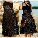 Couleurs Lagon - Jupe Top 2en1 Longue en Maille sans Manches - gros plan noire