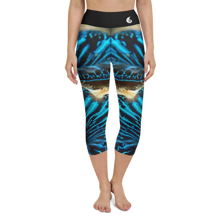 Legging de Yoga Court Taille Haute Couleurs Lagon BENITIER 2 - Couleurs Lagon