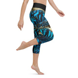 Legging de Yoga Court Taille Haute Couleurs Lagon BENITIER 2 - Couleurs Lagon
