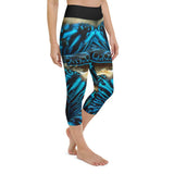 Legging de Yoga Court Taille Haute Couleurs Lagon BENITIER 2 - Couleurs Lagon