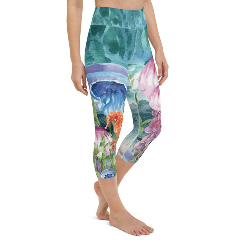 Legging de Yoga Court Taille Haute Couleurs Lagon MARINE 1 - Couleurs Lagon