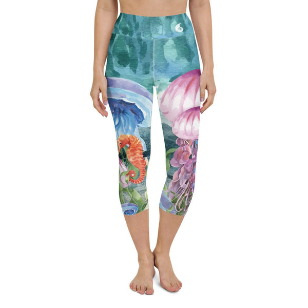 Legging de Yoga Court Taille Haute Couleurs Lagon MARINE 1 - Couleurs Lagon