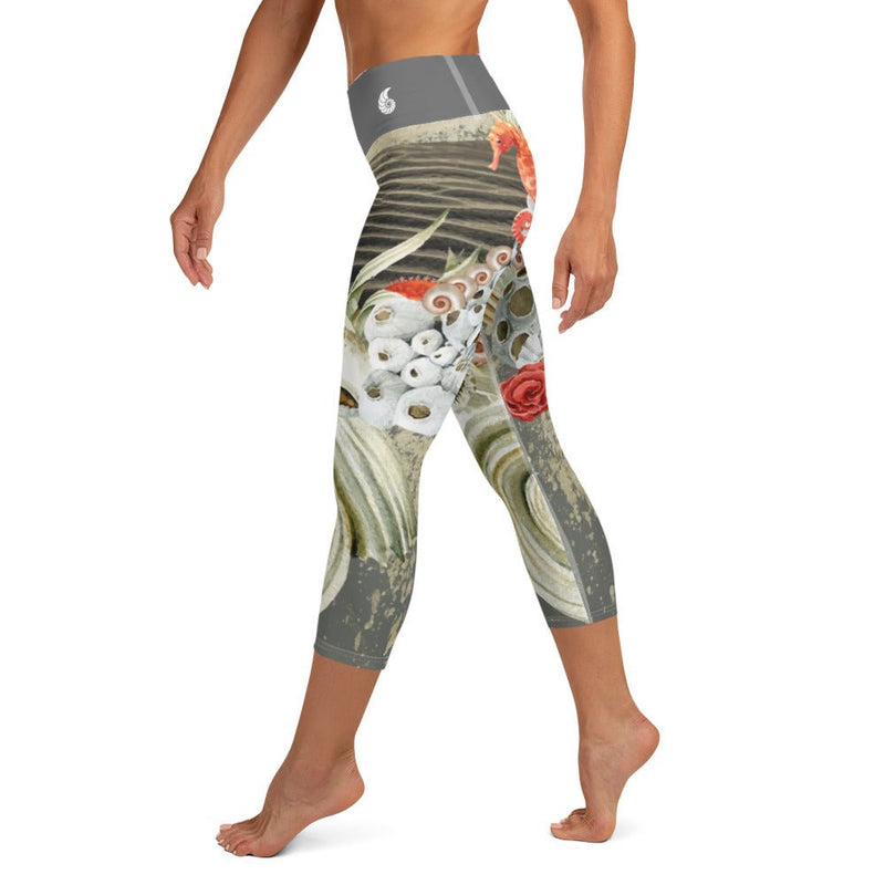 Legging de Yoga Court Taille Haute Couleurs Lagon MARINE 2.2 - Couleurs Lagon