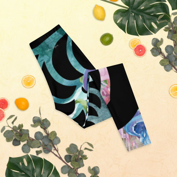 Legging yoga femme algues méduses – tissu microfibre élasthanne détail motif