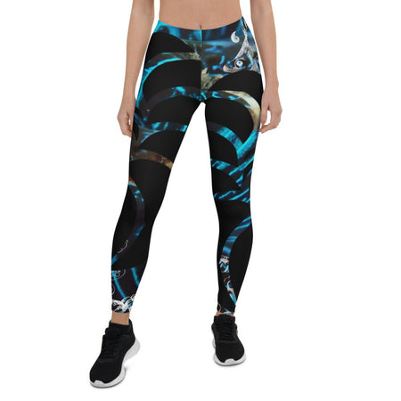 Legging de Yoga Long Taille Basse BENITIER BLEU CF - Couleurs Lagon