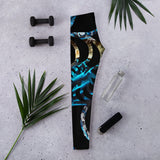 Legging de Yoga Long Taille Basse BENITIER BLEU CF - Couleurs Lagon
