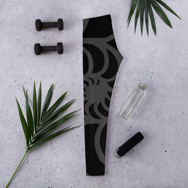 Legging sport femme taille basse noir BLACK CF — dos Couleurs Lagon