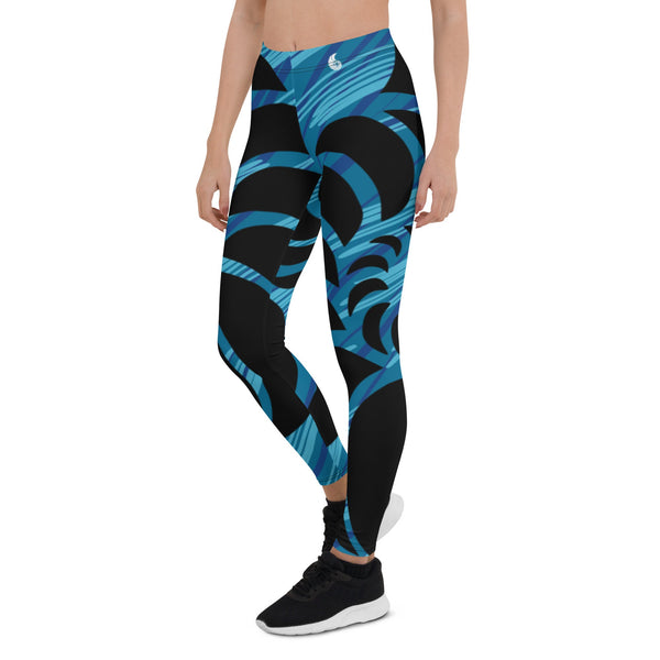 Legging sport femme bleu lagon – imprimé exclusif Couleurs Lagon