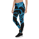 Legging sport femme bleu lagon – imprimé exclusif Couleurs Lagon