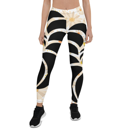 Legging de Yoga Long Taille Basse FLORAL D2 CF - Couleurs Lagon