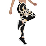 Legging de Yoga Long Taille Basse FLORAL D2 CF - Couleurs Lagon